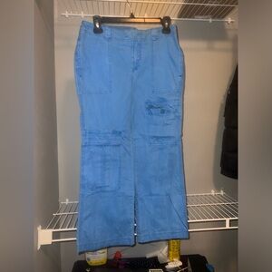 Free People Blue Cargo Pants